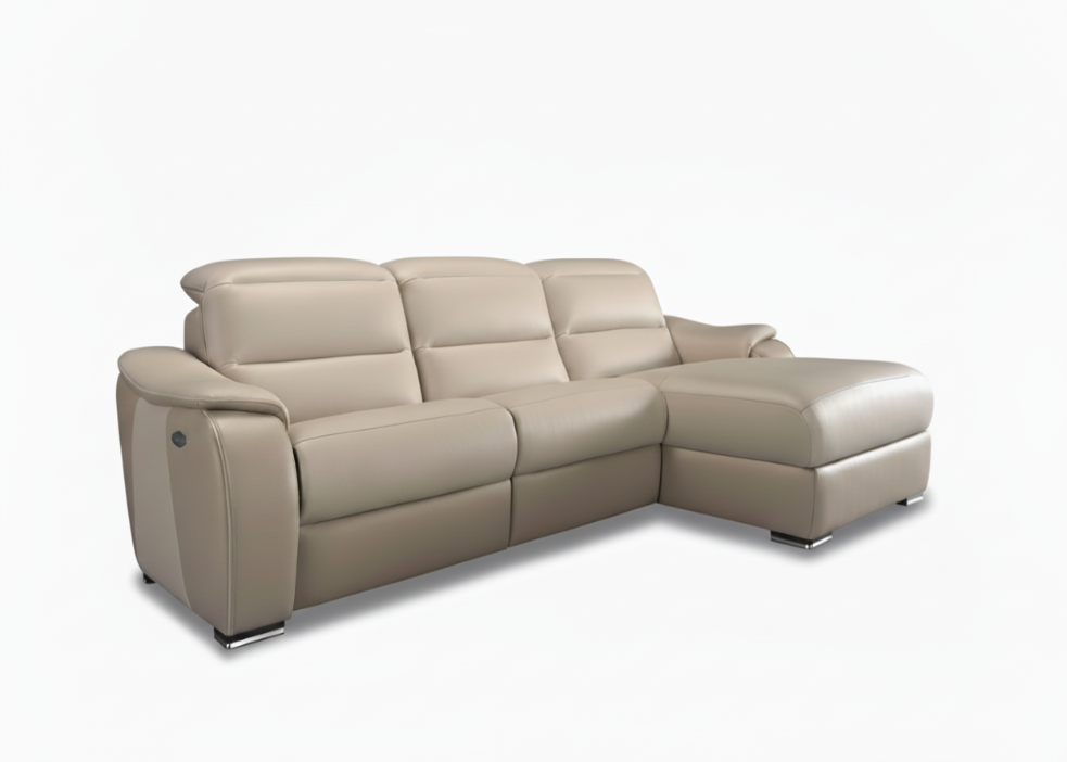 chaise-longue focus relax em pele ou tecido 