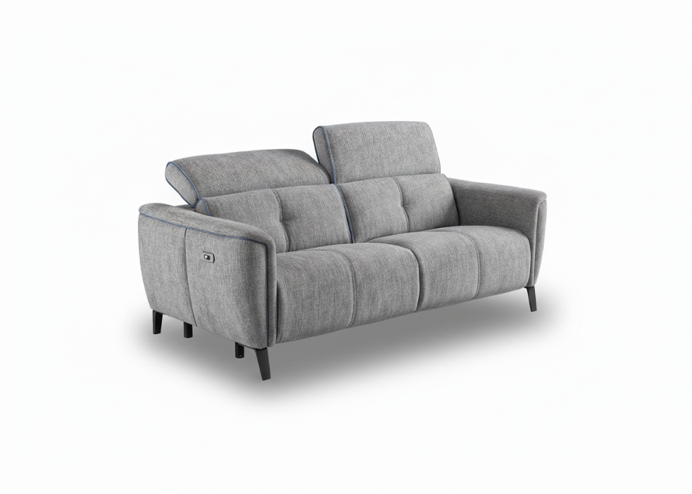 sofa fixo em tecido ou pele